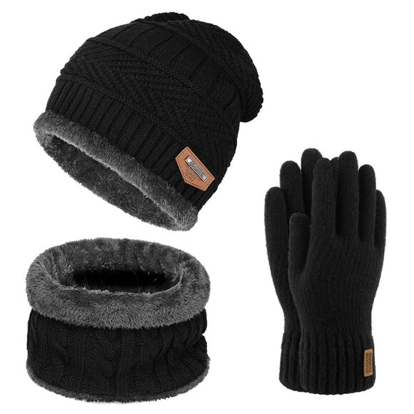 Warm Winter Beanie Scarf Set Knit Skull Cap Unisex Cozy Classic main image 6
